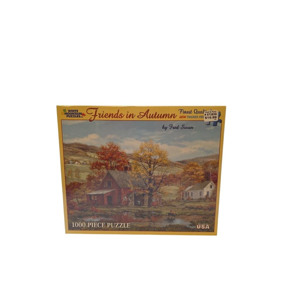 Friends In Autumn Fred Swan Jigsaw Puzzle 1000 pc 24" X 30" White Mountain